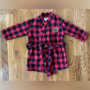 Flannel robe aHj embroidered monogram - 4/5T